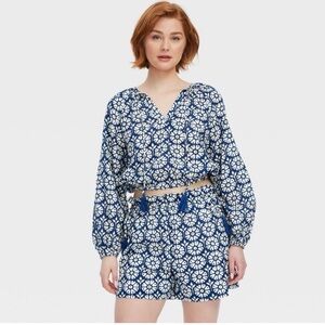 Target x Roller Rabbit Women’s Daisy Floral Long Sleeve Top and Shorts (Set)